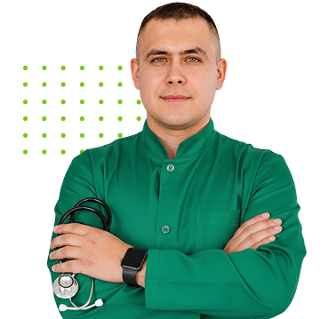 Фельдшер в бирюзовом халате