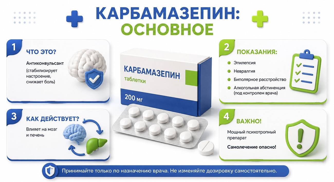 Карбамазепин: основное &mdash; клиника Наше Здоровье
