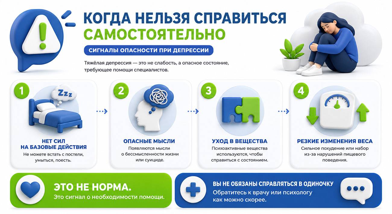 Когда нельзя справиться с депрессией самому &mdash; клиника Наше Здоровье