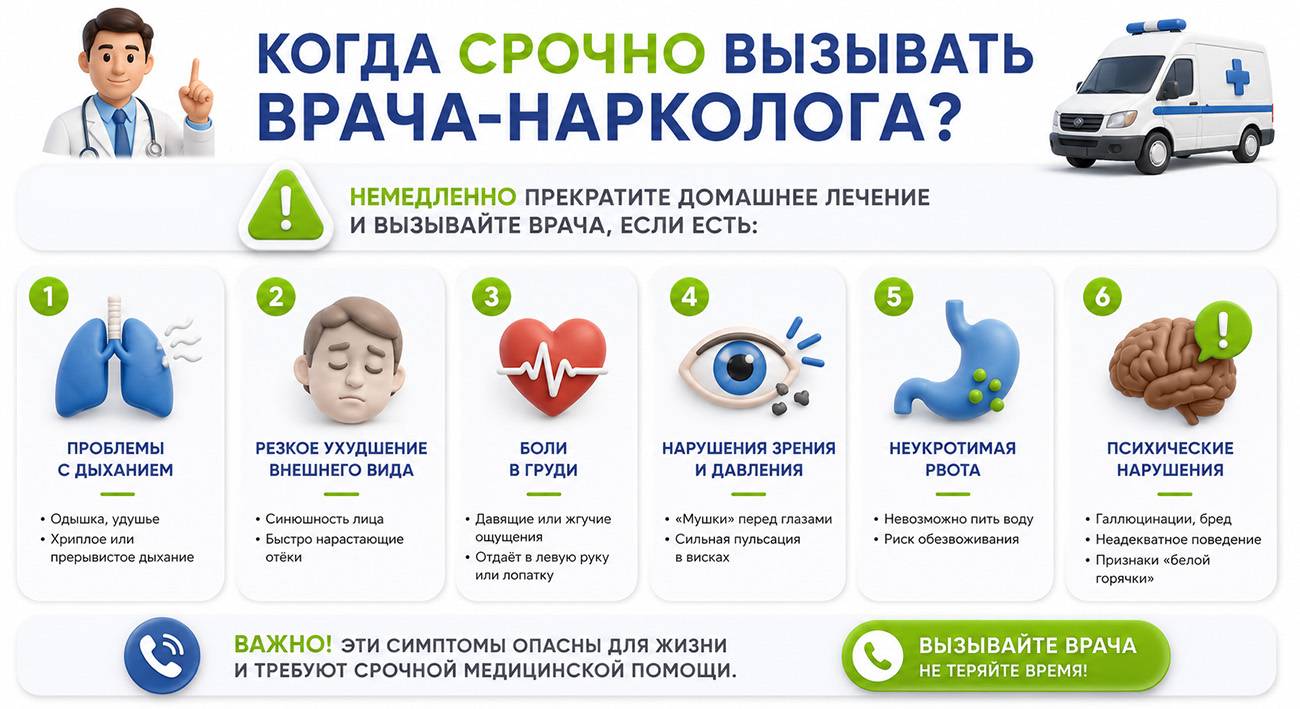 Когда срочно вызывать нарколога &mdash; клиника Наше Здоровье